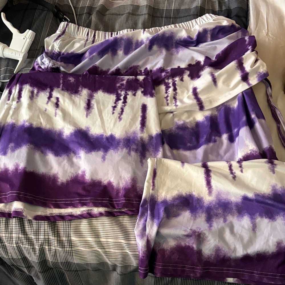 Stylish Purple Tie-Dye Women's Capris
